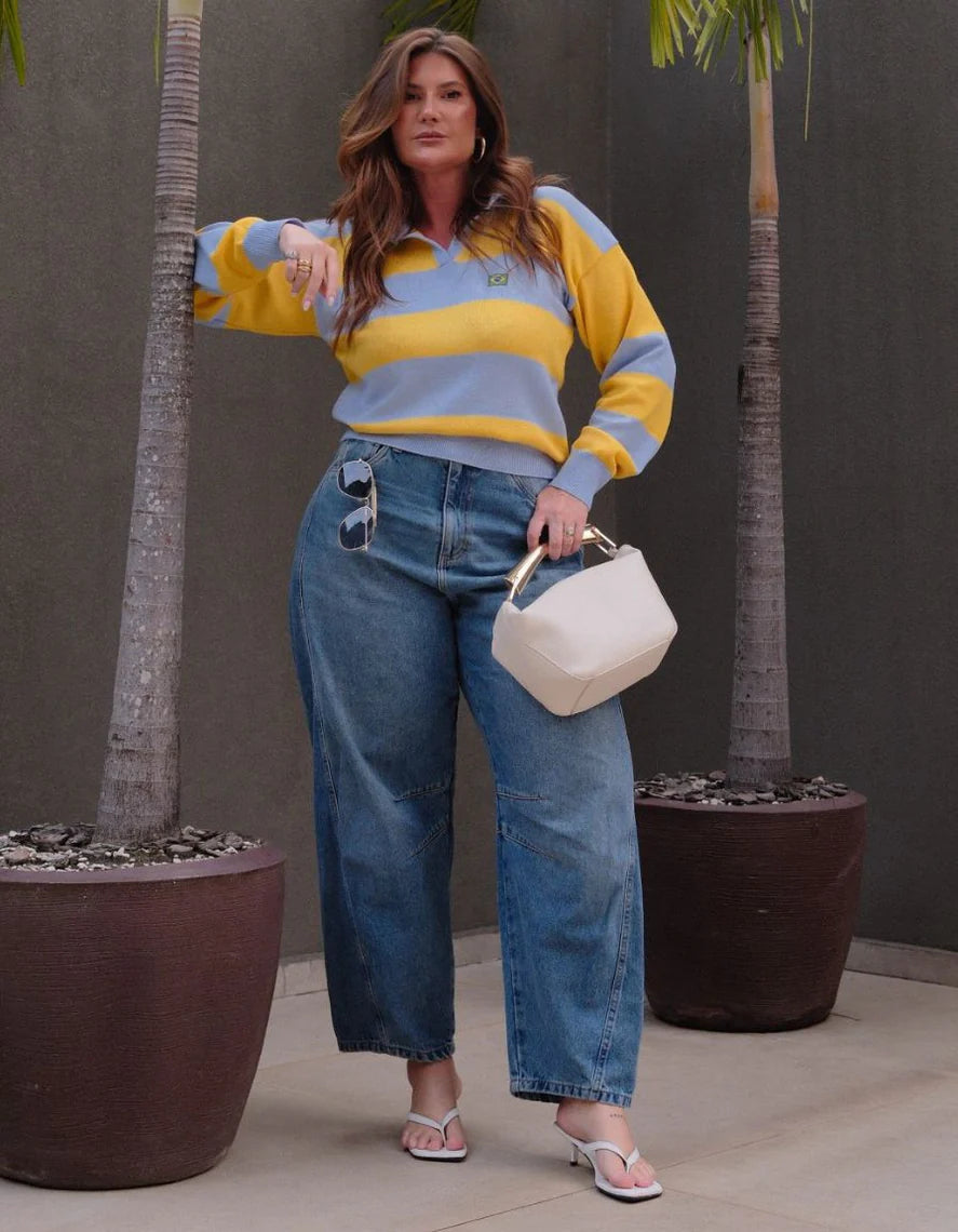 Blusa Polo Listrada Brasil