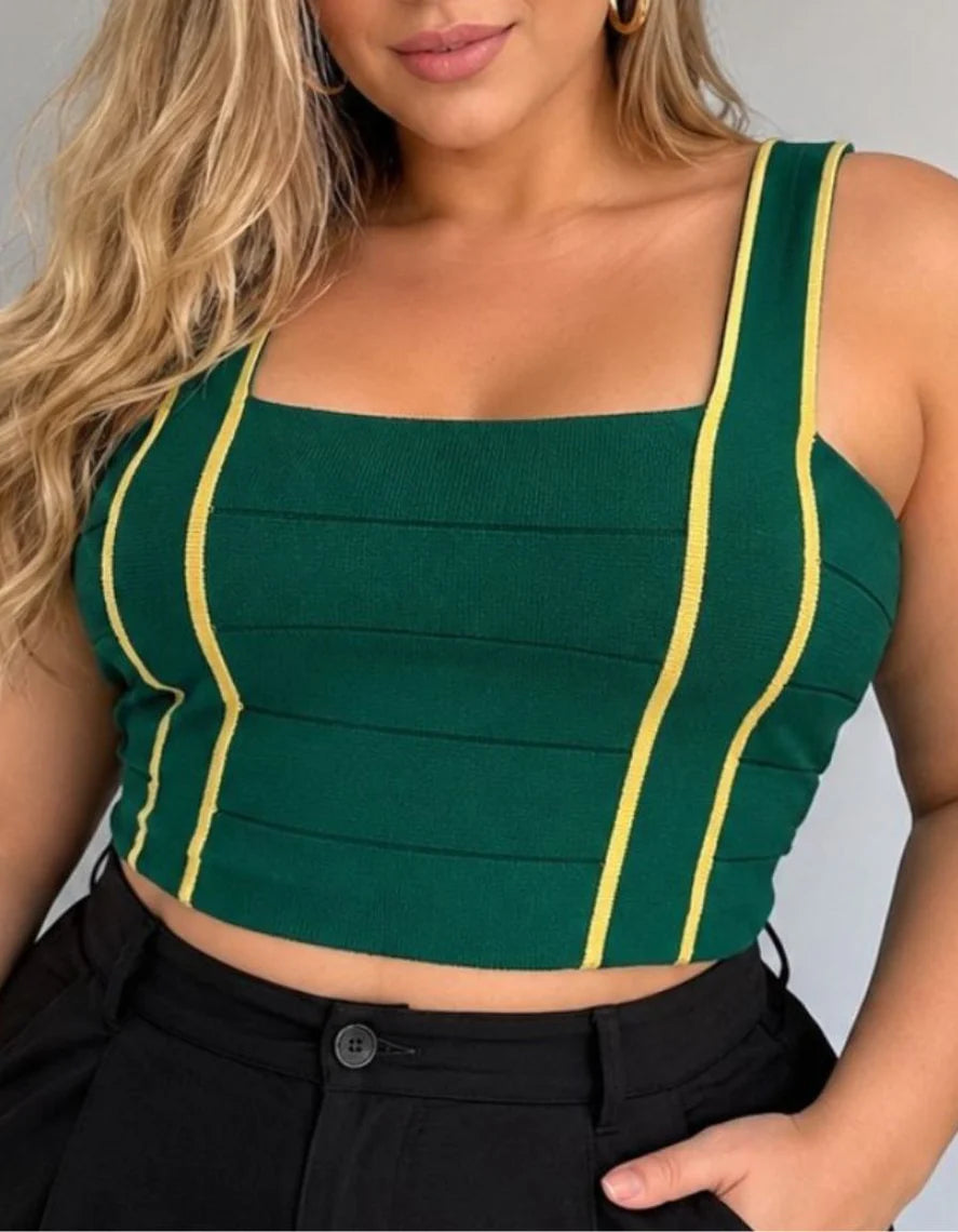 Cropped Tricot Brasil Verde