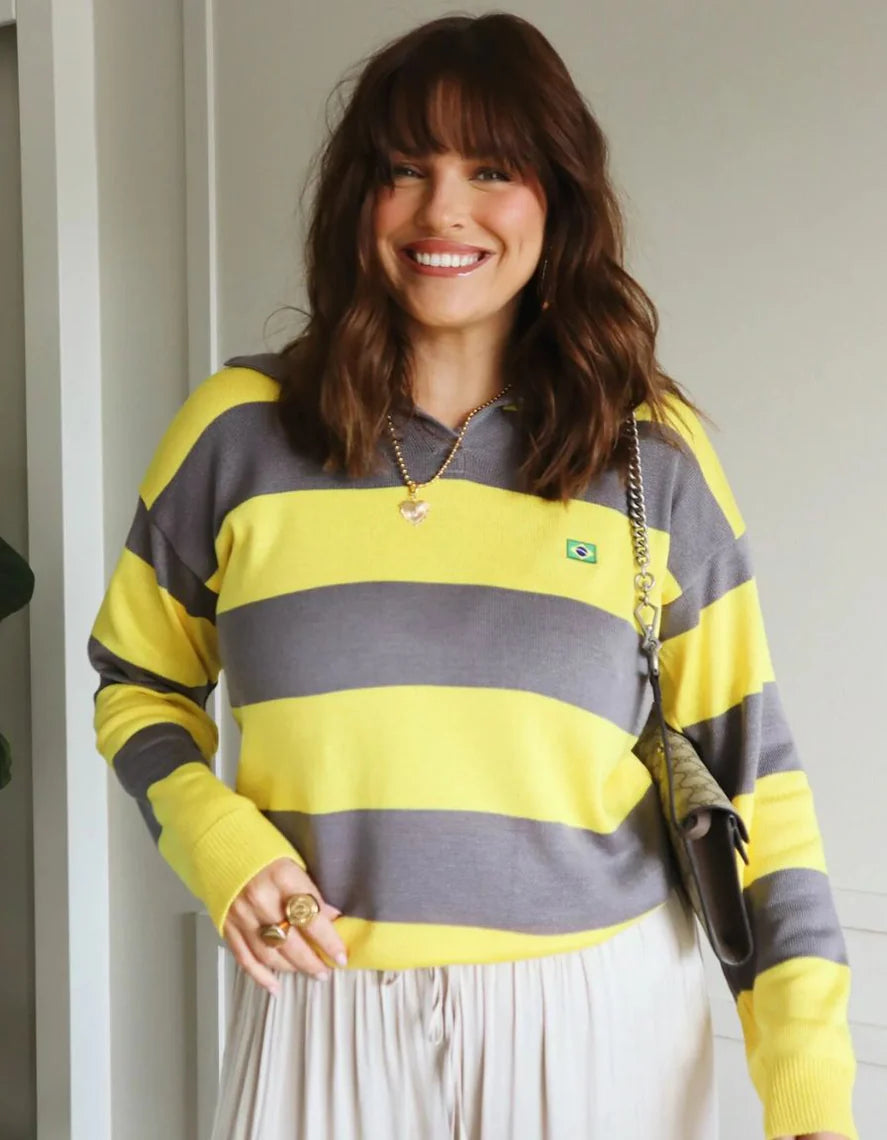 Blusa Polo Listrada Brasil