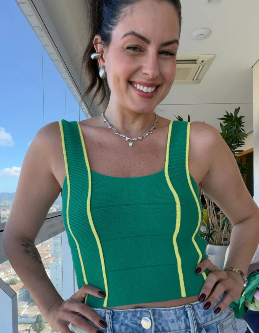 Cropped Tricot Brasil Verde