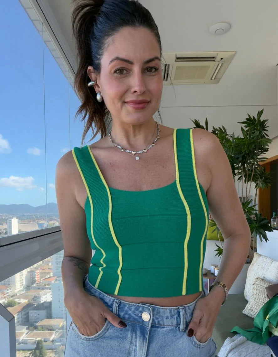 Cropped Tricot Brasil Verde