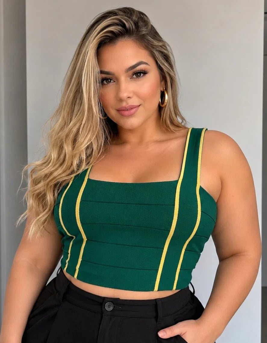 Cropped Tricot Brasil Verde